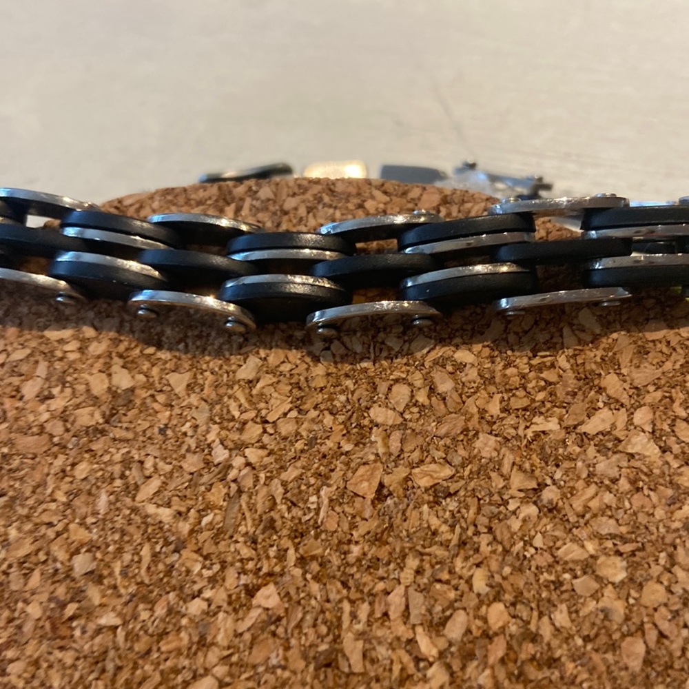 NWOT Diesel leather and stainless steel bracelet